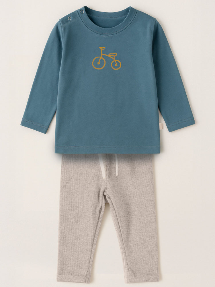 Conjunto para Bebê Camiseta Azul Space Bugbee