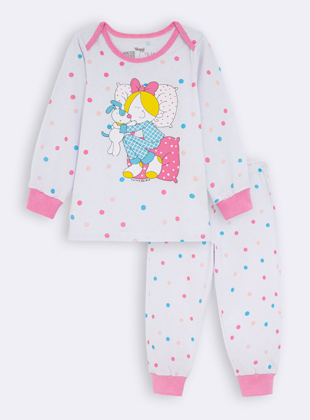 Pijama Manga Longa Bebê Bia Dots Veggi