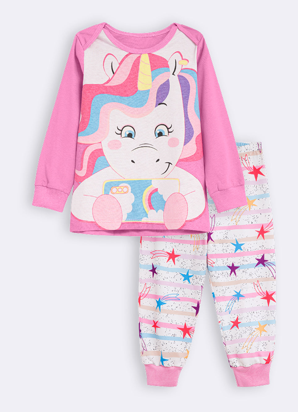 Pijama Manga Longa Bebê Unicórnio Veggi