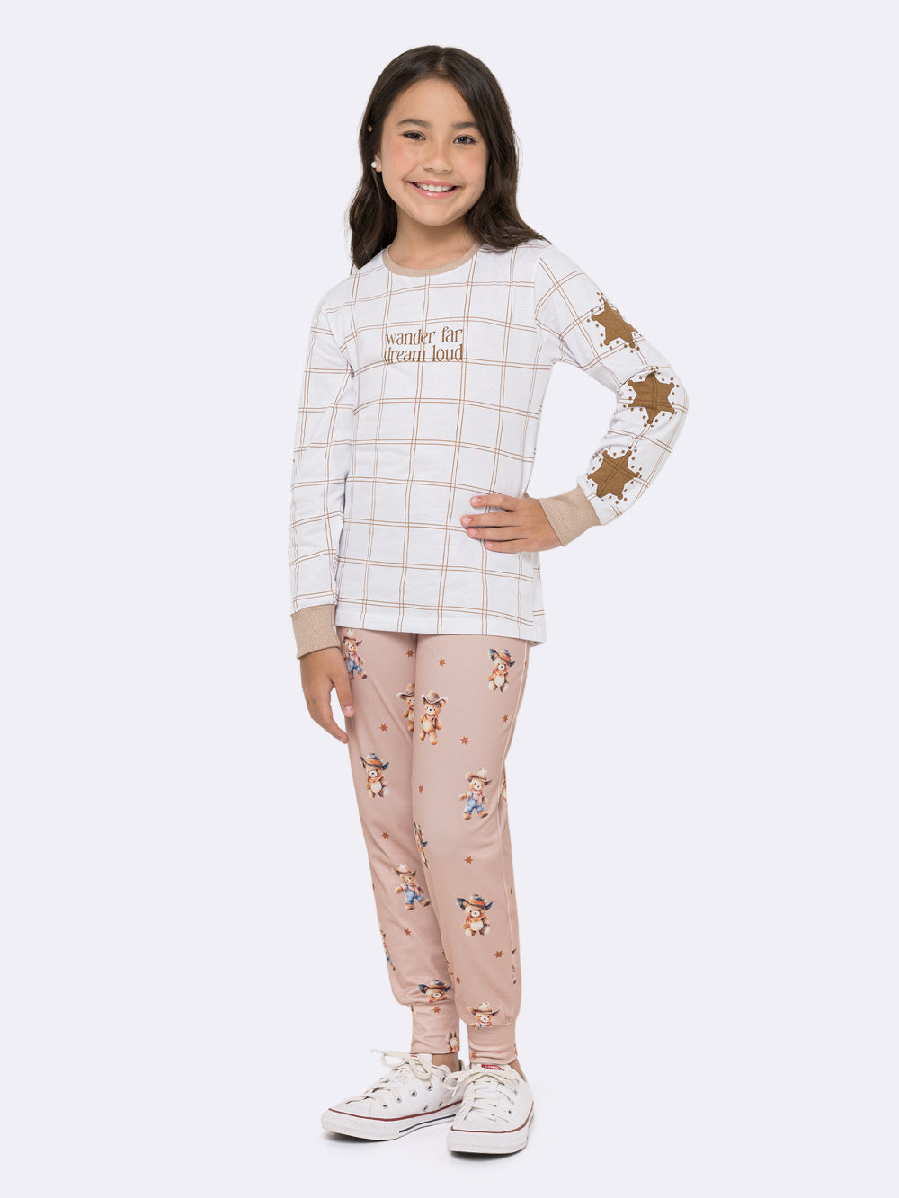 Pijama Infantil Manga Longa com Calça Jogger Wild West Veggi
