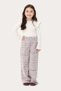 Calça Daniela Xadrez Rosa e Lilás Petit Môme