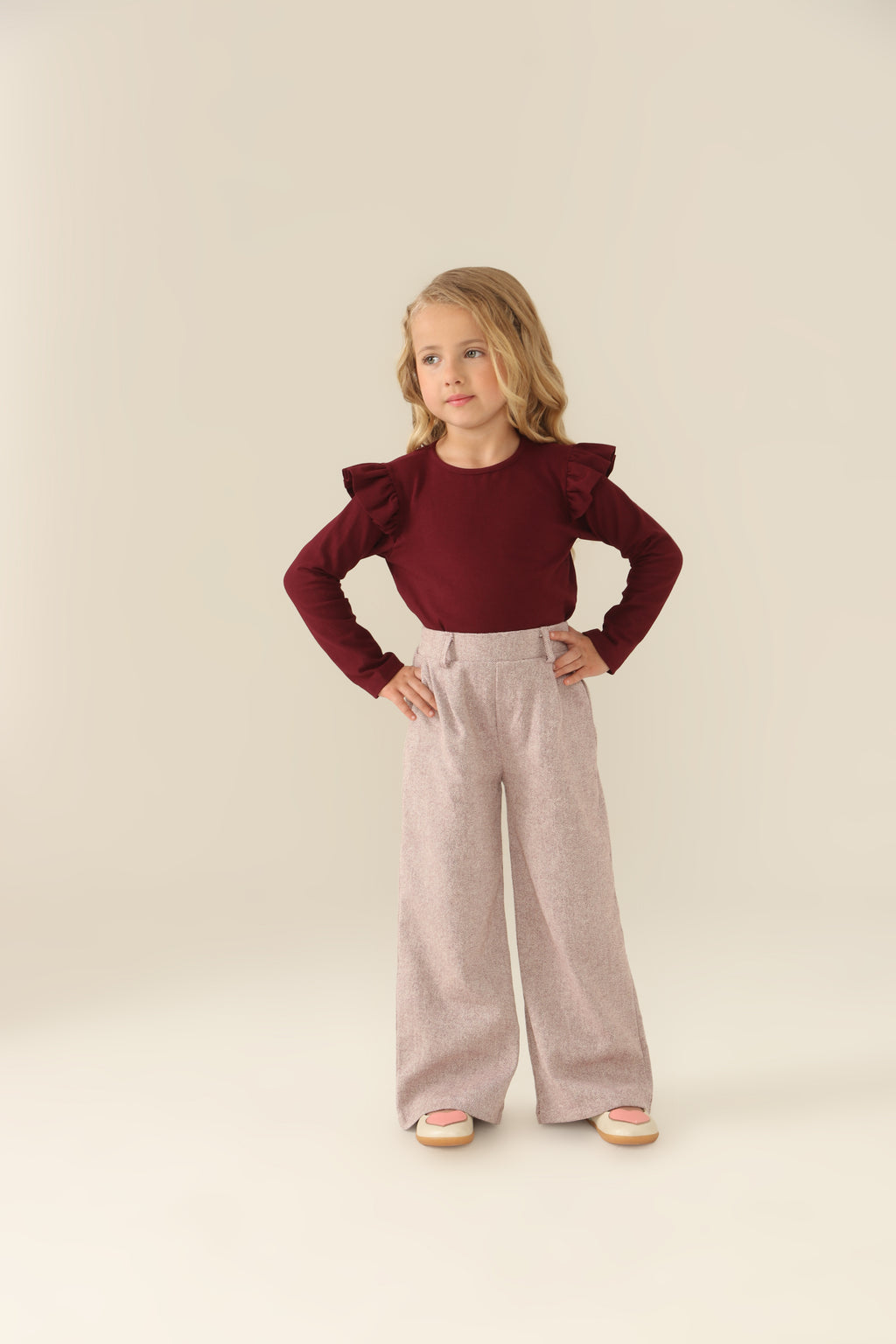 Calça Daniela Vinho e Cru Petit Môme