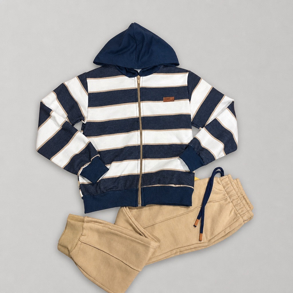 Conjunto Jaqueta e Calça Café/ Marinho Divertto