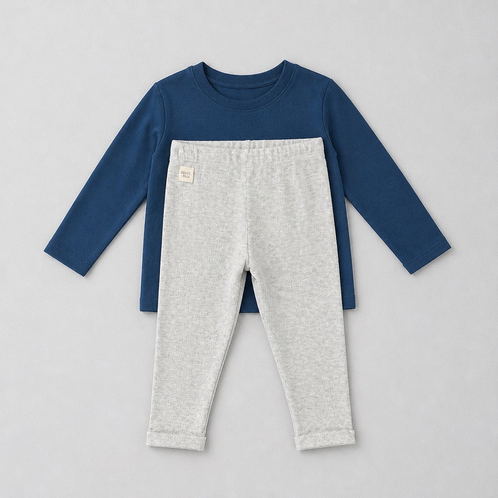 Conjunto para Bebê Camiseta Azul Space Bugbee