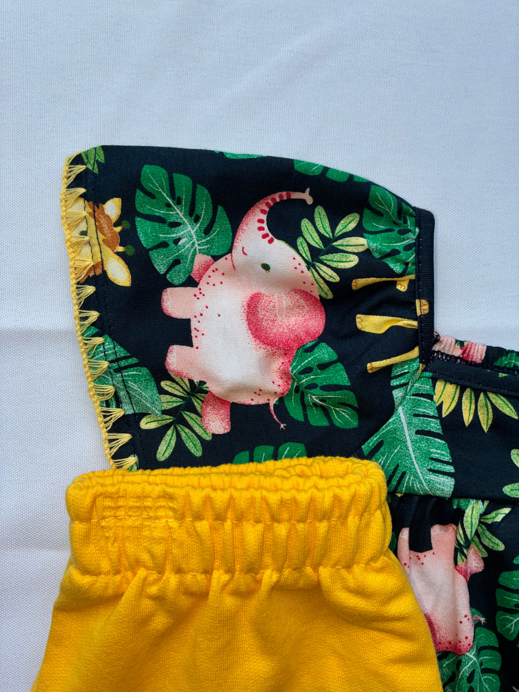 Conjunto Safari Bordado Amarelo Kyly