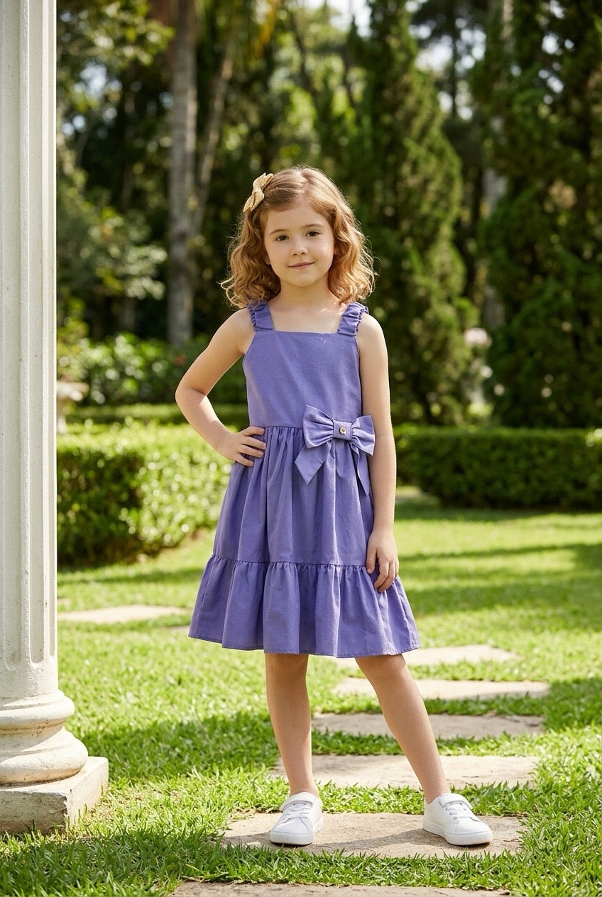 Vestido em Tricoline Roxo Kukie