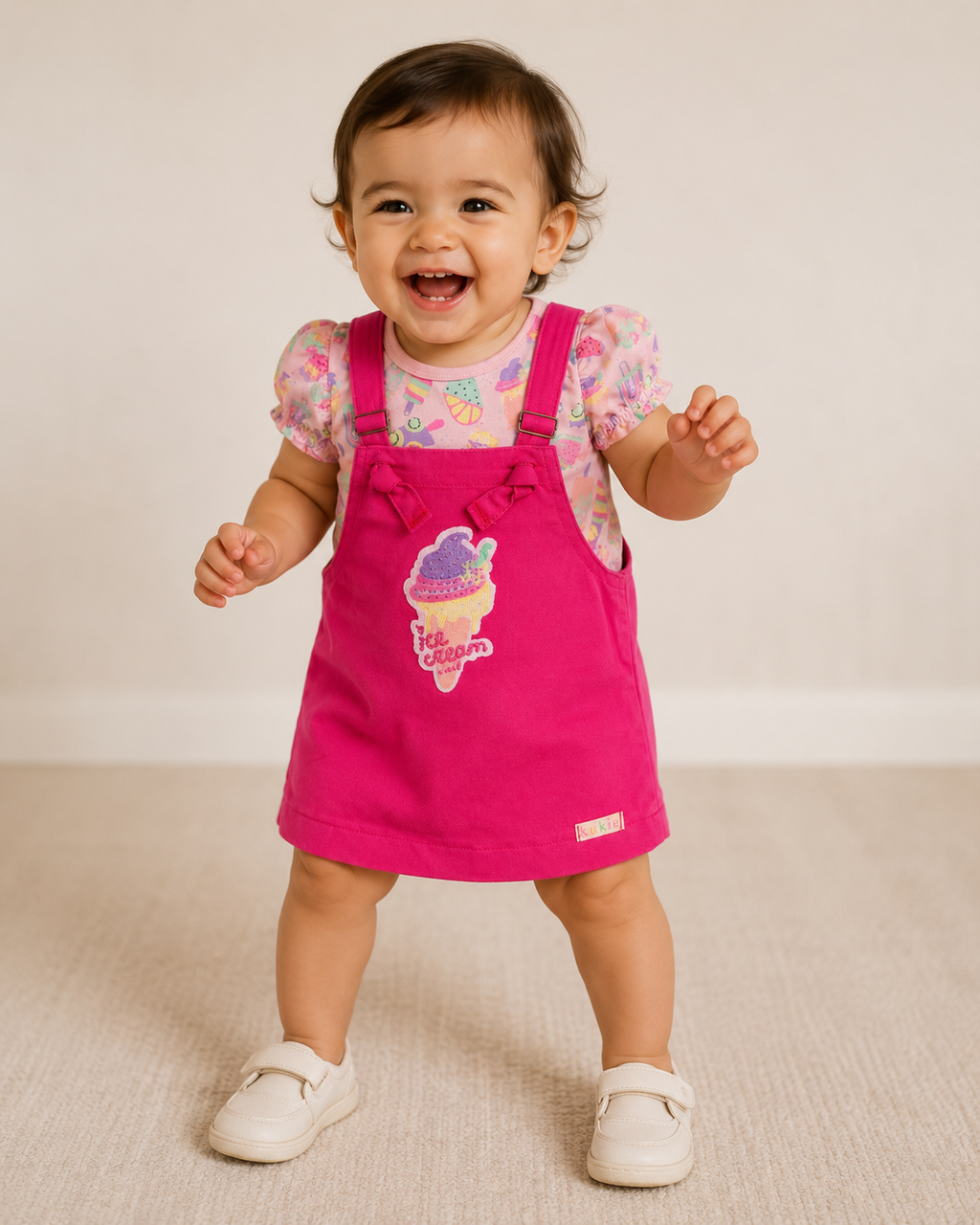 Conjunto Body e Salopete Ice Cream Kukiê