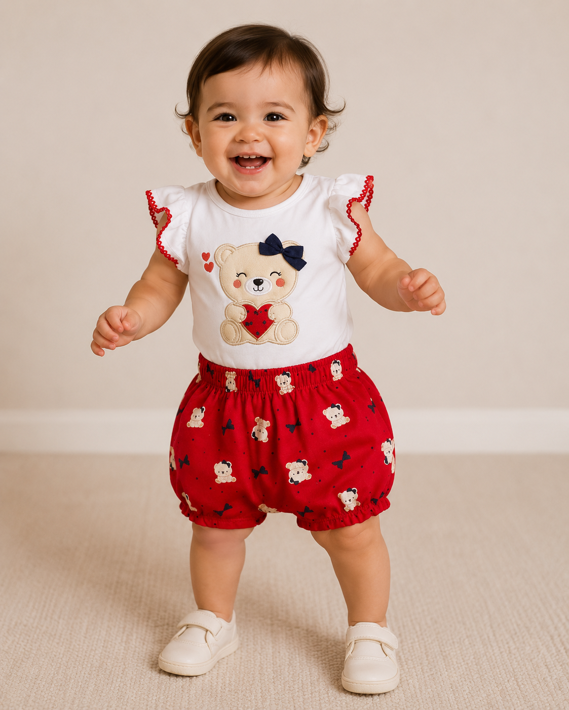 Conjunto Body e Shorts Ursinho Kyly