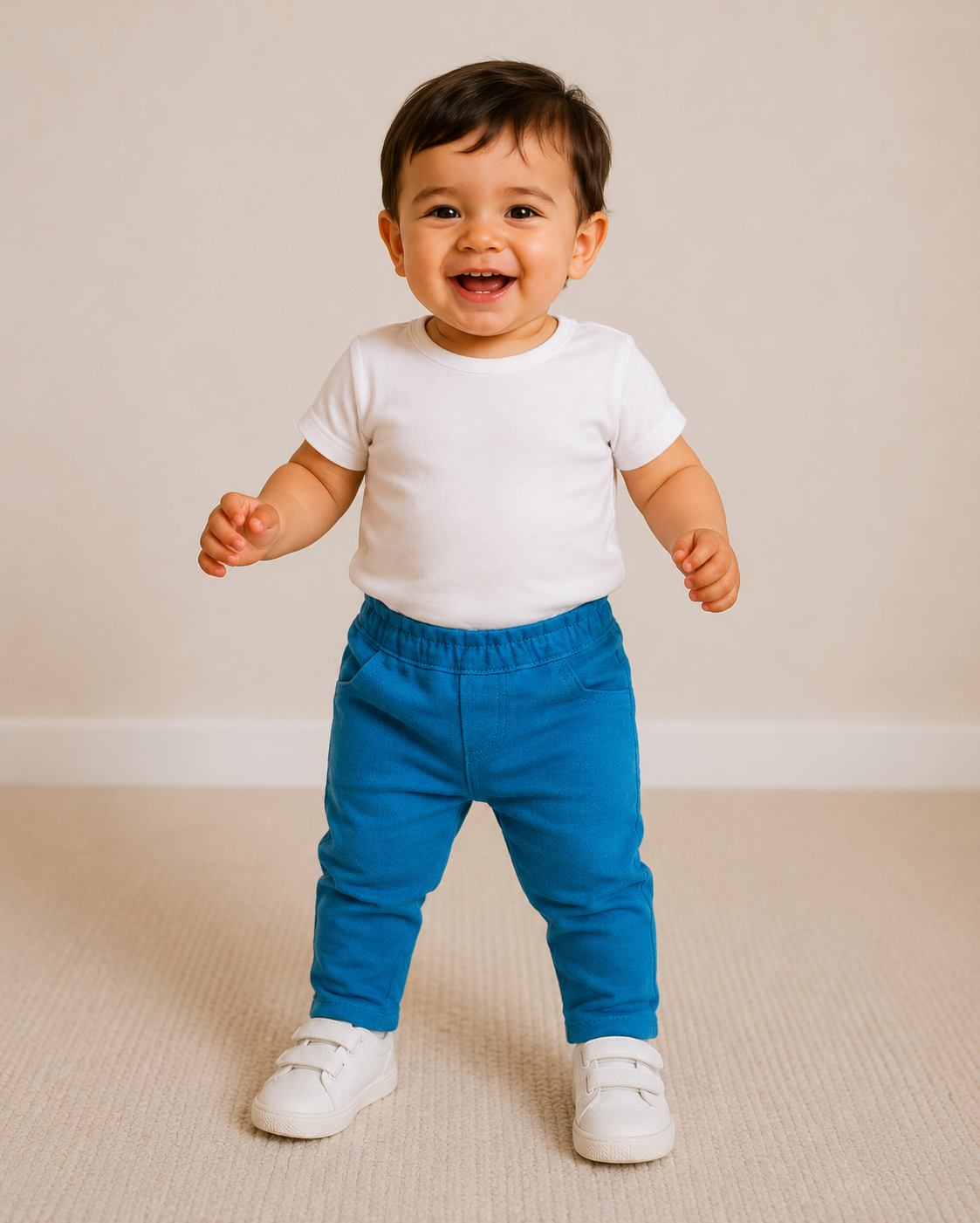 Calça Sarja Moletom Azul Baby Bugbee