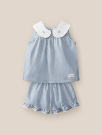 Conjunto Bata e Shorts Azul Lagoa Bugbee
