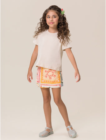 Conjunto Blusa Short-Saia Bege Natural Bugbee
