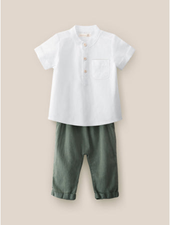 Conjunto Bata e Calça em Tecido Bugbee