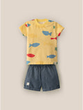 Conjunto Camiseta Peixes e Bermuda Bugbee