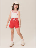 Conjunto Regata Mandioca e Shorts Vermelho Bugbee