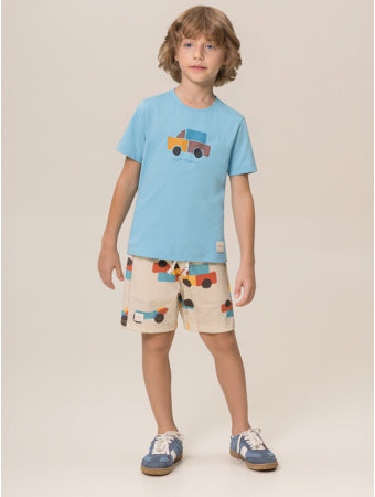 Conjunto Camiseta e Bermuda Carros Bugbee