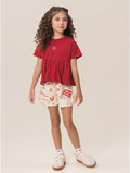 Conjunto Blusa e Shorts Vermelho Chilli Bugbee