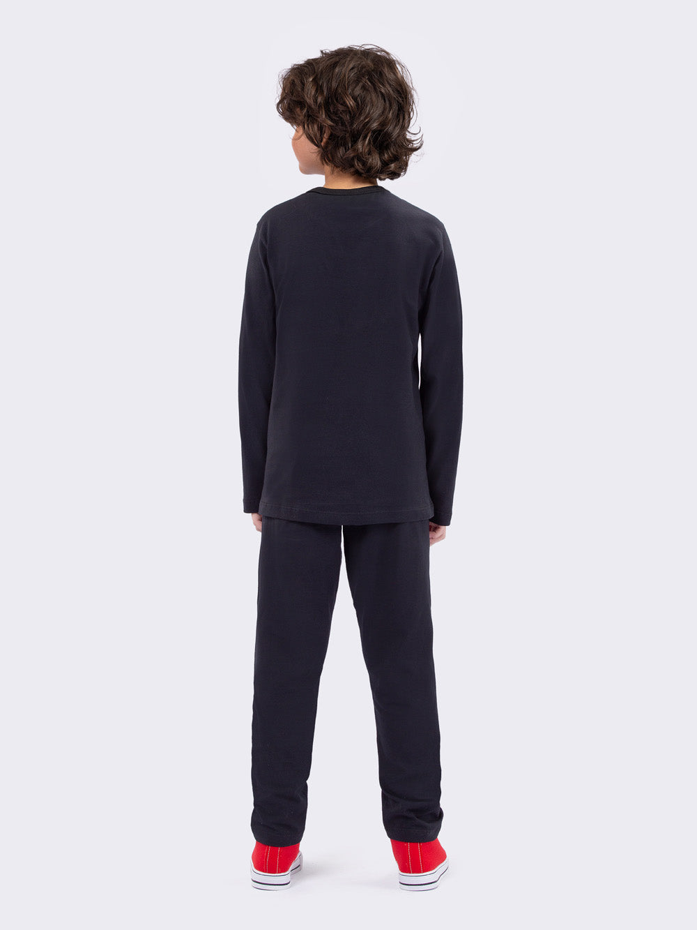 Pijama Manga Longa Infantil Esqueleto Classic Preto Veggi