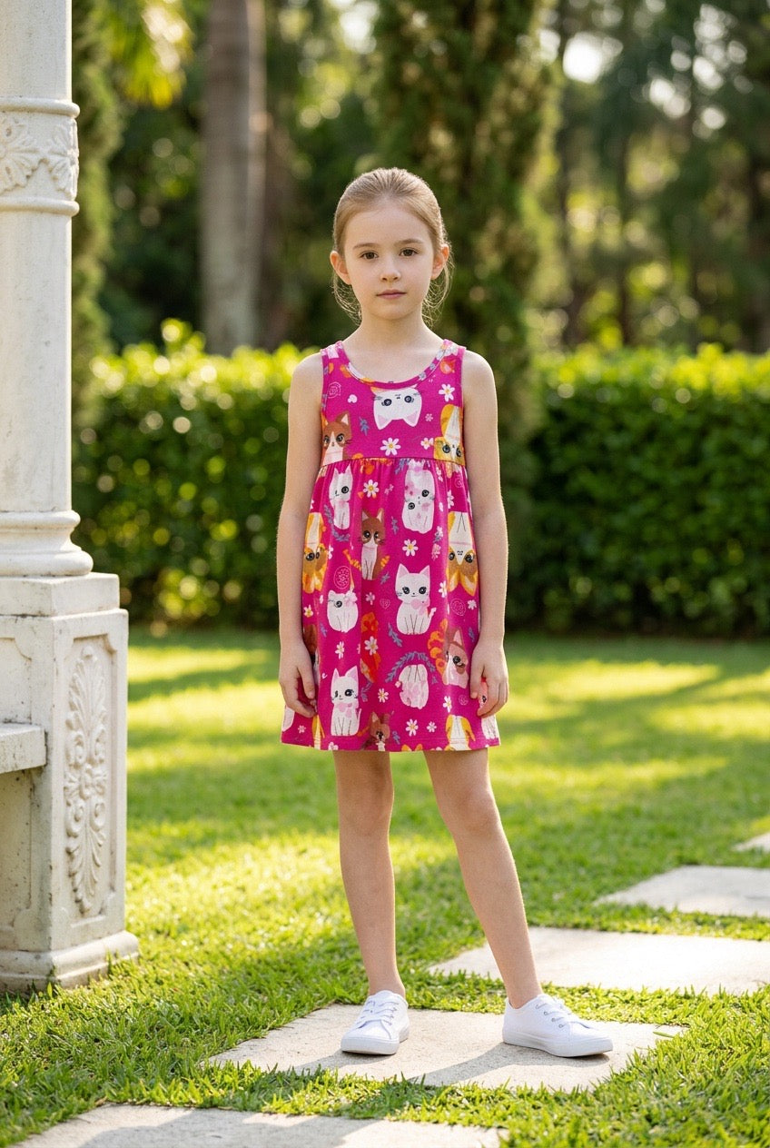 Vestido Regata Gatinhas Kyly