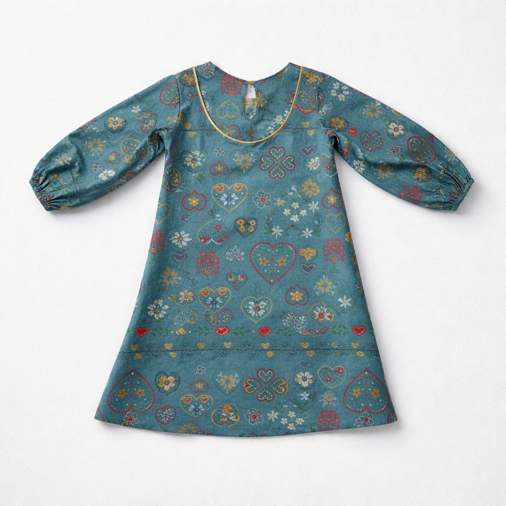 Vestido Manga Longa Bordado Campestre Bugbee