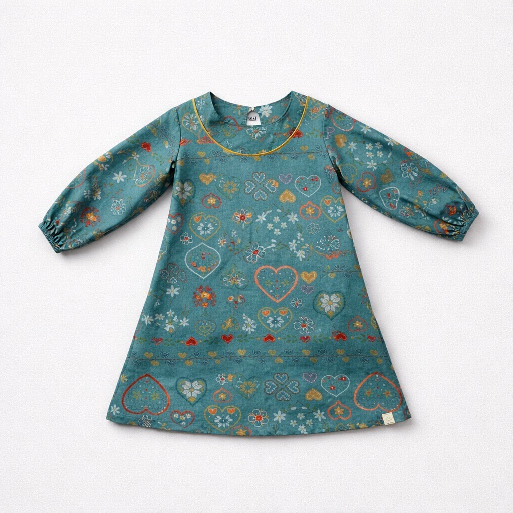 Vestido Manga Longa Bordado Campestre Bugbee