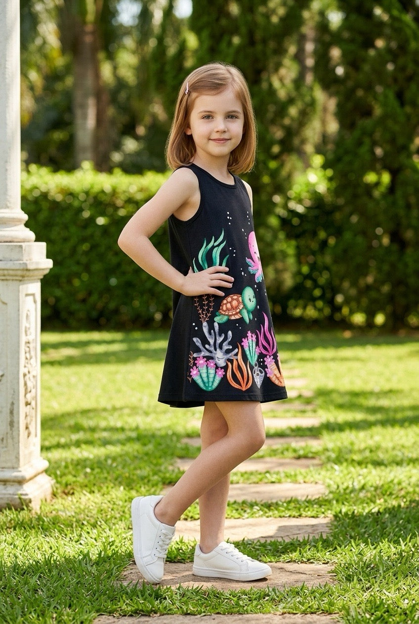 Vestido Regata Fundo do Mar Kyly