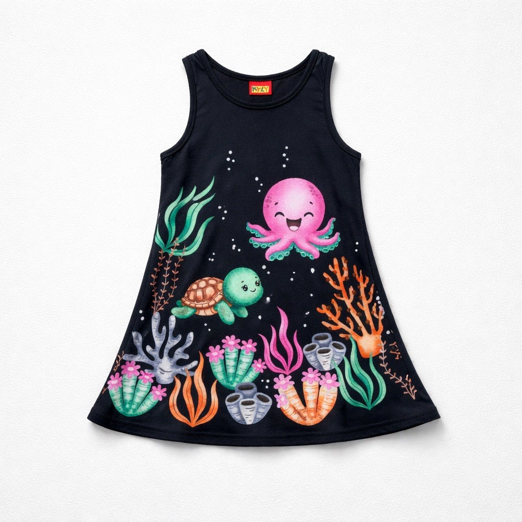 Vestido Regata Fundo do Mar Kyly