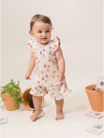 Conjunto Bata Shorts Floral Baby Bugbee