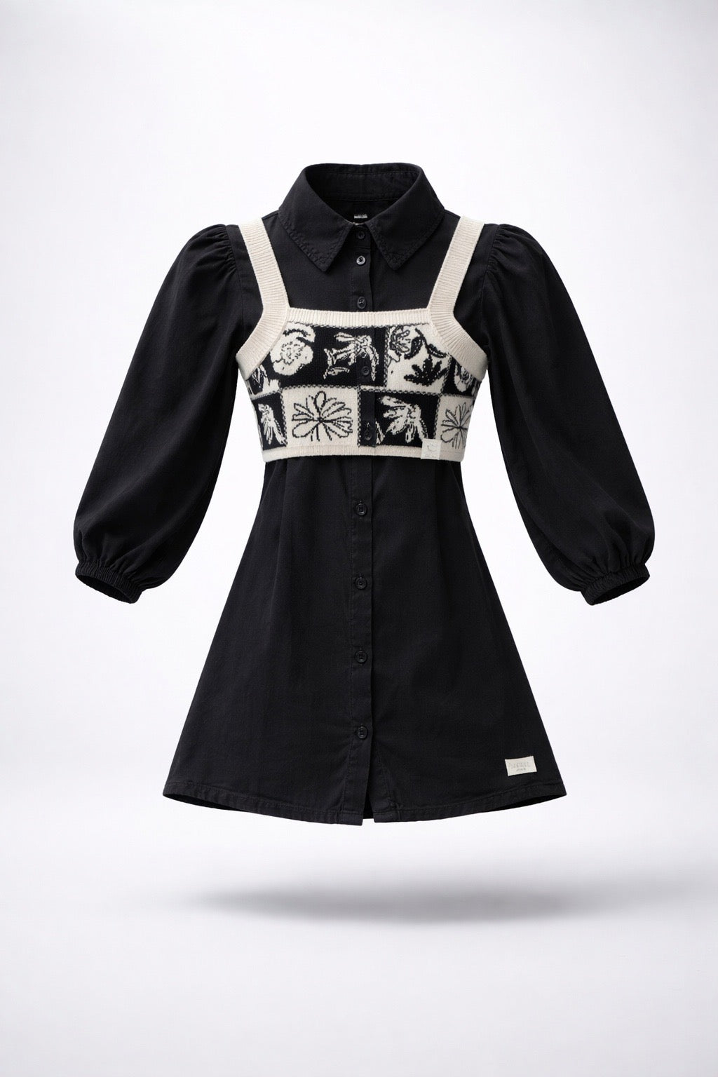 Vestido Tecido e Top Tricô Bugbee