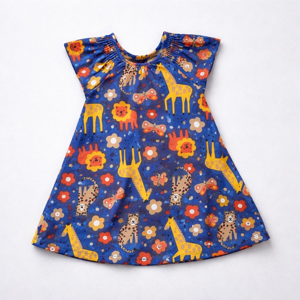 Vestido Infantil Safari Azul Kyly