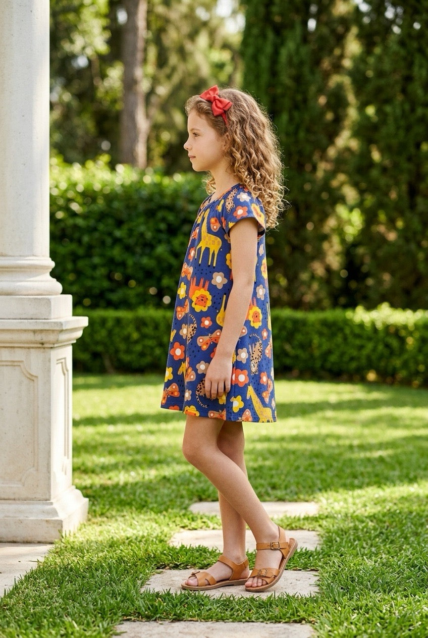 Vestido Infantil Safari Azul Kyly