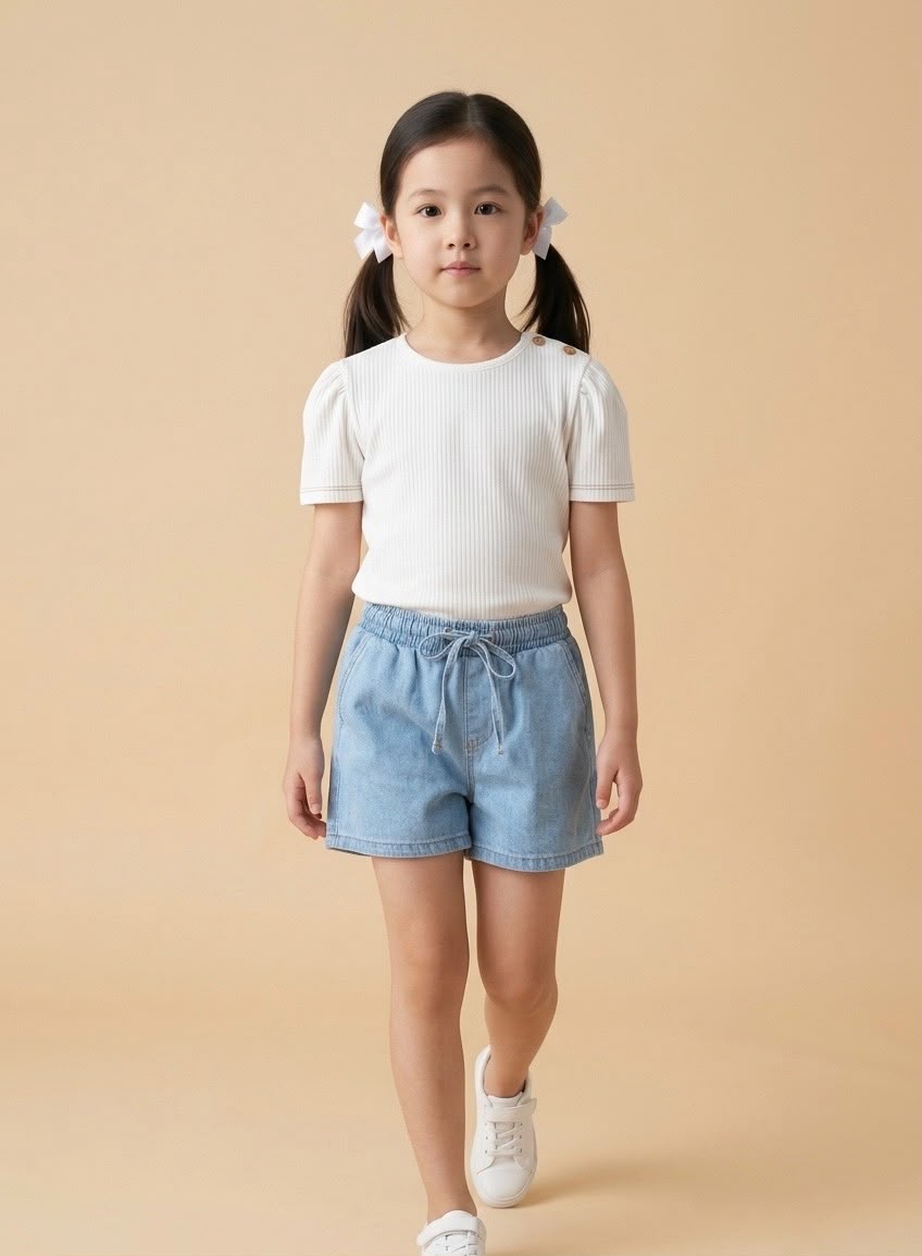 Shorts Jeans com Elástico Hering Kids
