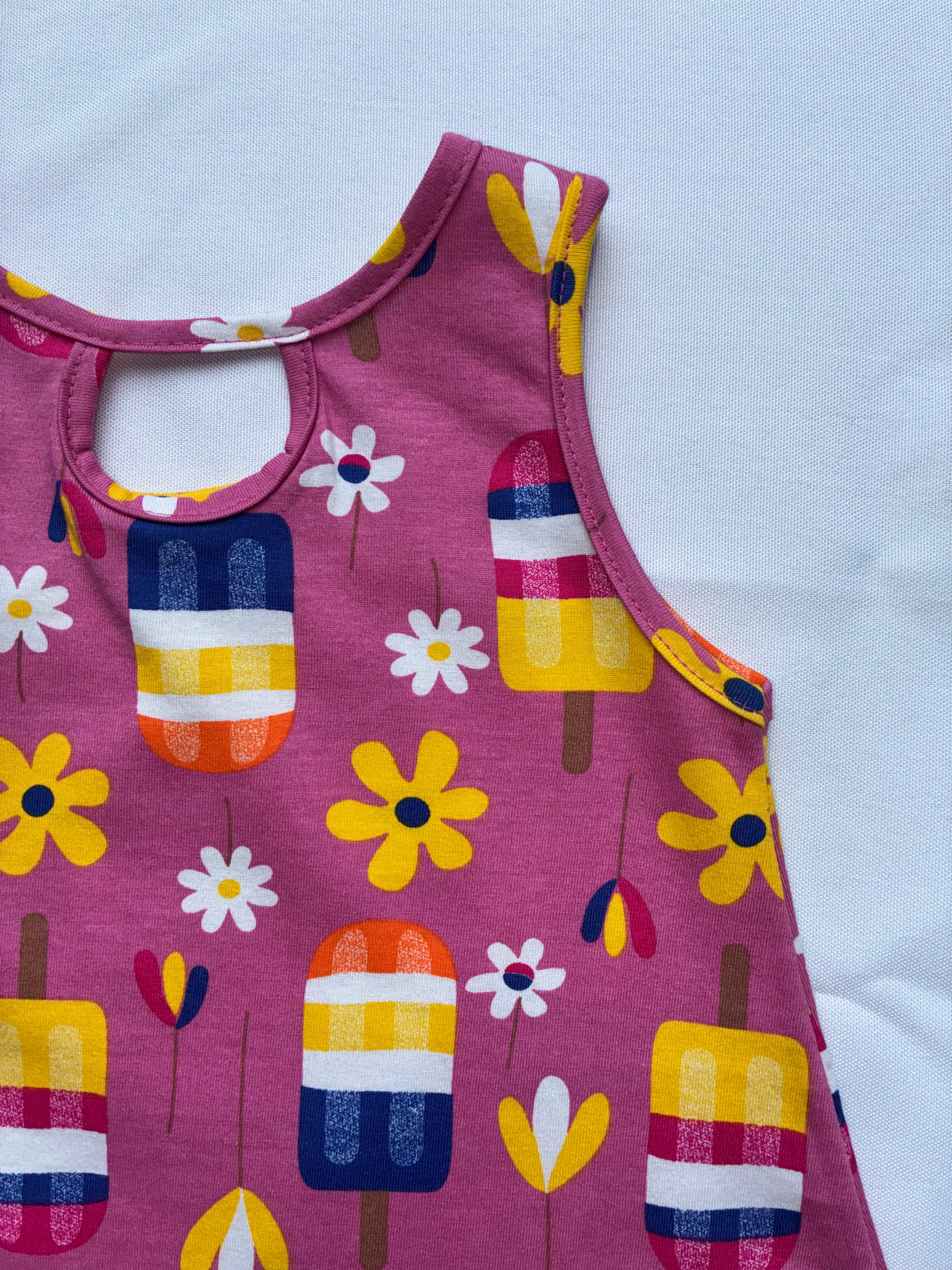 Vestido Infantil Picolés Rosa Kyly