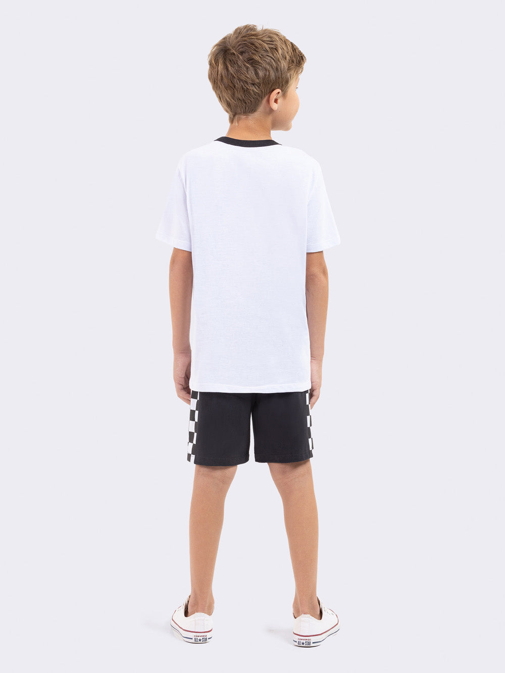 Pijama Manga Curta Infantil Jovens Titãs Preto e Branco Veggi